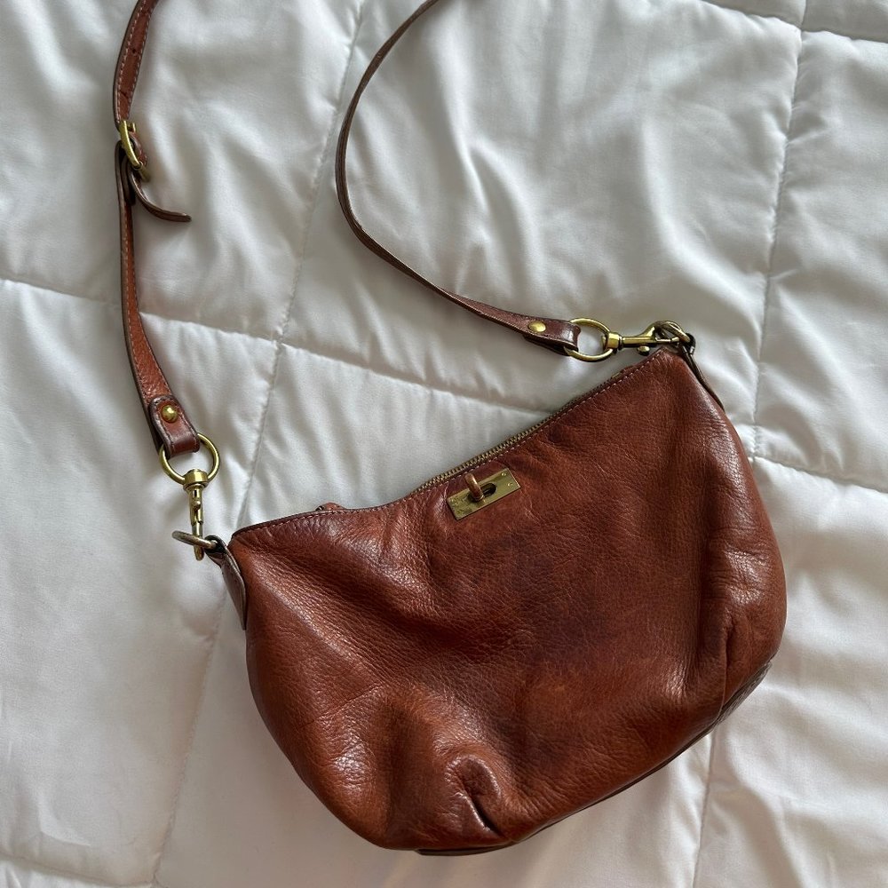 J Crew Brown Leather Crossbody Bag